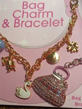 Bag Charm Chain And Crystal Purse Keychain Bundle